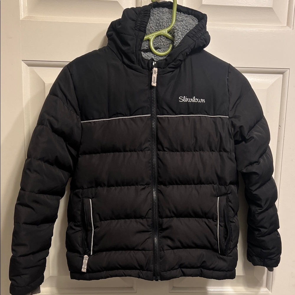 Slowdown Kids Black and Gray Puffer Coat